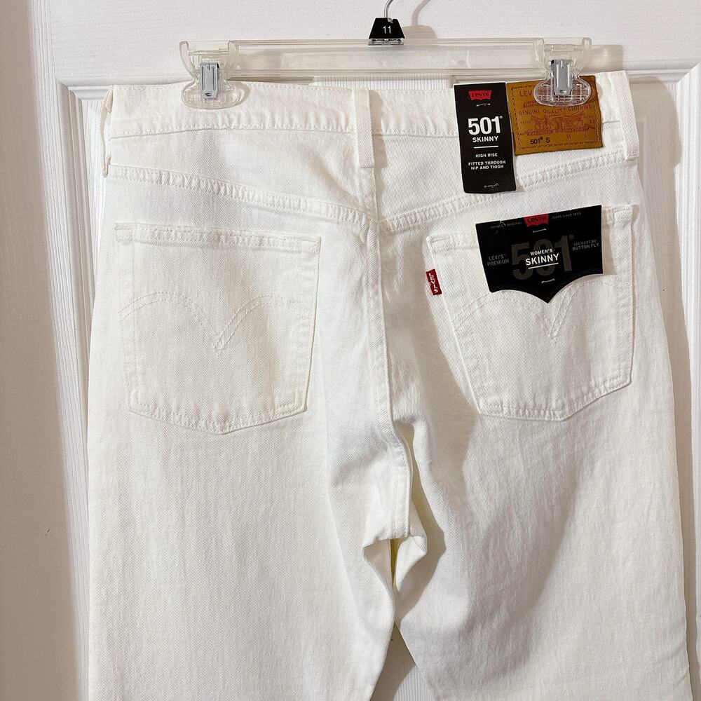 Levi's 501 Premium Womens High Rise Coastal Resort Distressed Hem Beach Party - Picture 7 of 10